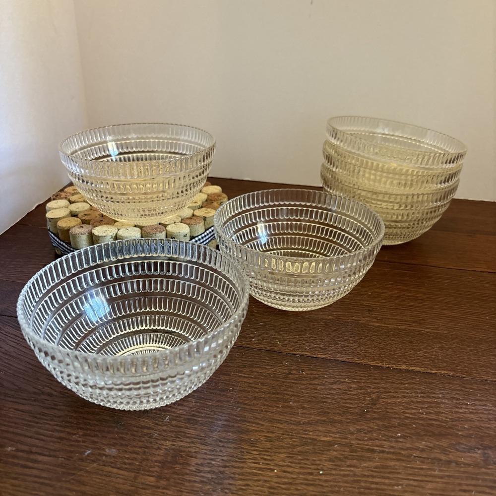 Vintage Hazel Atlas Beehive Pattern, Clear Bowl‎ Set Of 6